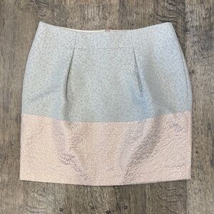 Ted Baker Textured Cream and Pink Mini Skirt with Rose Gold accents.